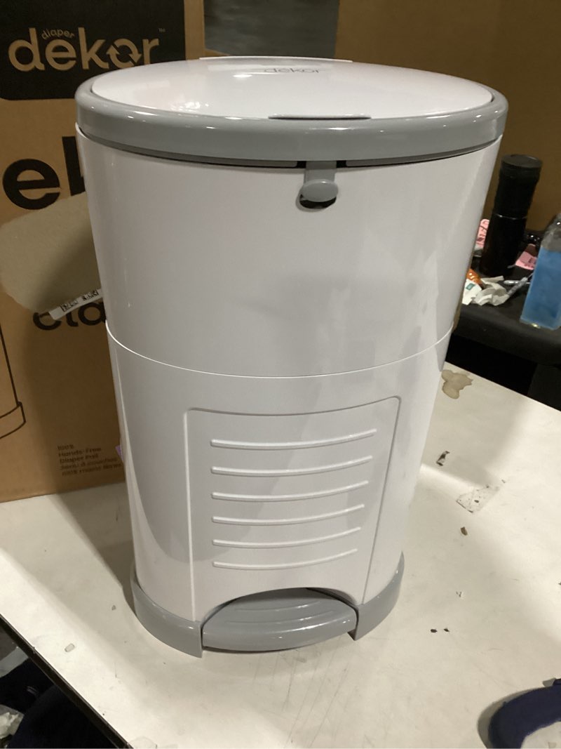 Condition photo showing Good Condition for Diaper Dekor EKO Classic Diaper Pail, White | ONLY Eco-Friendly Diaper Pail Made with 70% Recycled Materials | Hands-Free: Step–Drop–Done | Cost-Effective Refill System Eko White