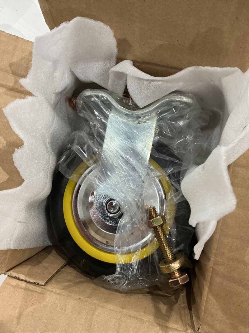 Condition photo showing Good Condition for gate wheels for metal tube gate - 6" farm gate wheel for metal swing gate fence support - 1 pack 1 pack (gold clamps)