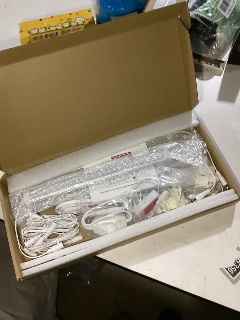 Condition photo showing Good Condition for Litever Under Cabinet LED Lighting Kit, Super Bright, 6 PCS 12” Slim Light Bars, 31W 2000 Lumen, Dimmable, Plug or Wired Power Adapter, for Kitchen Cabinets Counter Shelf Workbench (Warm White 3000K) White Cable-Warm White 3000K