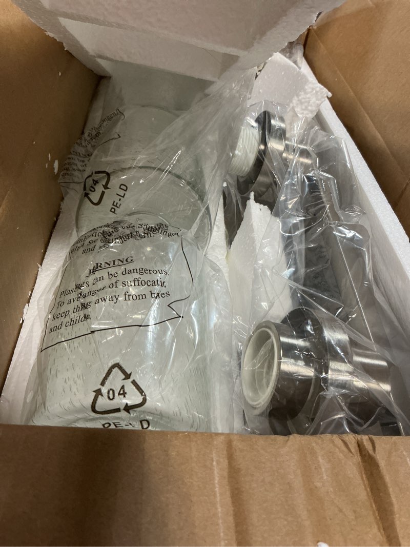 Condition photo showing Good Condition for bathroom light fixtures 3-lights seeded glass in brushed nickel finish, 23.6-inches vanity lighting bath wall mount lamp for kitchen living room workshop brused nickel 3-lights, 23.6-inches