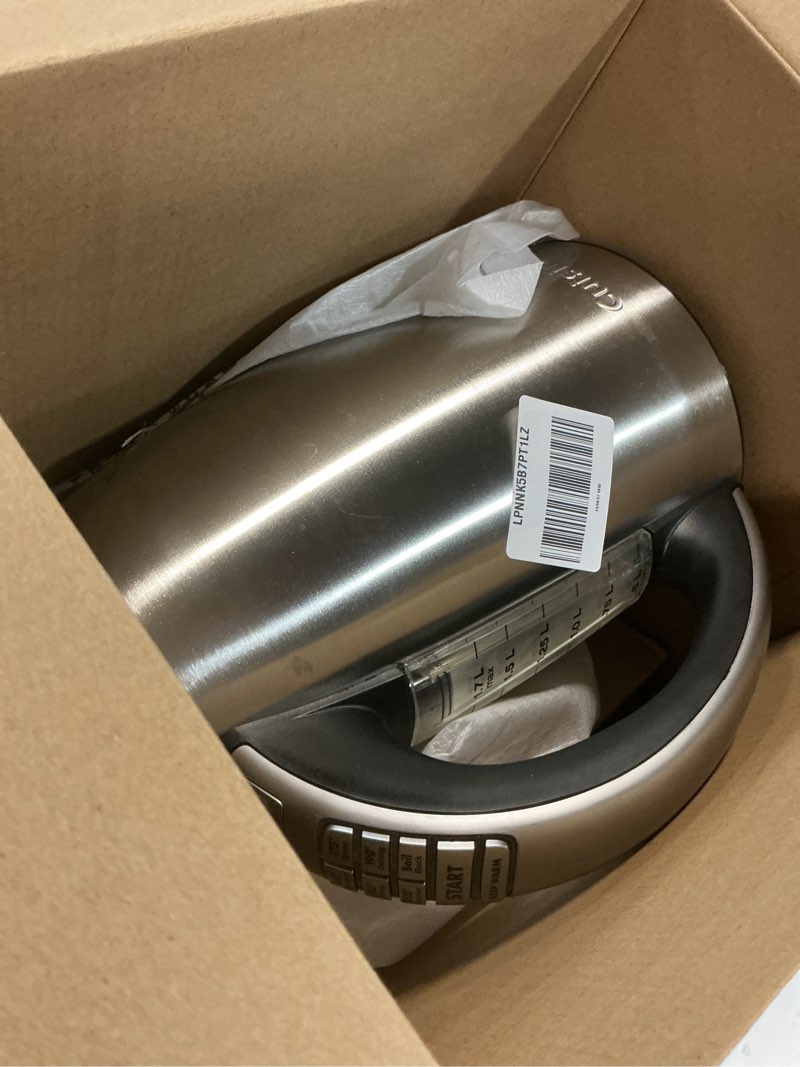 Condition photo showing As Is for Cuisinart PerfecTemp 1.7-Liter Electric Kettle, Cordless Electric Tea Kettle, 1500W for Fast Heat-Up, 6 Preset Temperatures, 30-Minute Keep Warm, Stay Cool Nonslip Handle, CPK-17P1 Stainless Steel PerfecTemp
