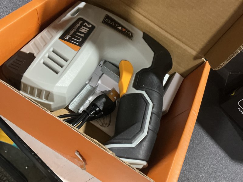 BATAVIA Electric Staple Gun, 2-in-1 Cordless Brad Nailer & Stapler Kit with 2000Pcs Nails & Staples,