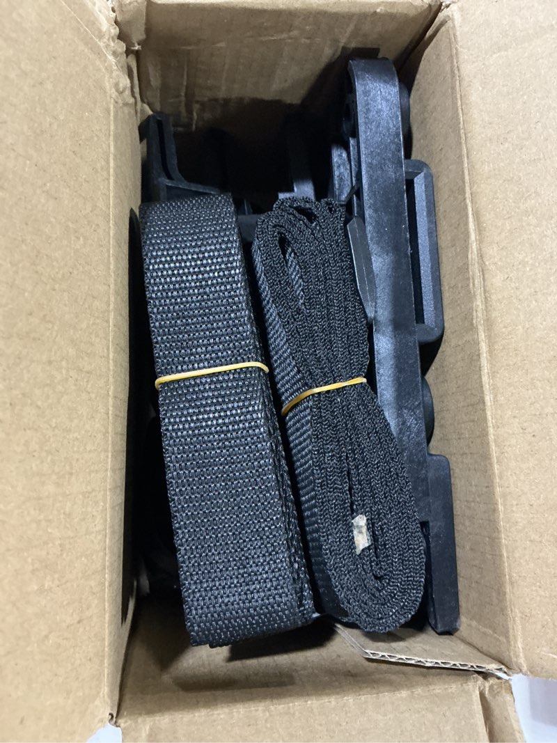 Condition photo showing Good Condition for 4pcs roof box u-bolt clamps, 82mm internal width rooftop cargo u-bracket clips with 8 lock nuts 2 straps, stainless roof carrier rack clamps universal car mounting accessory kit