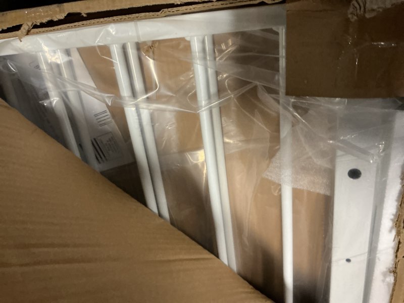 Condition photo showing Good Condition for regalo safety 35" extra tall baby gate for stairs, wall mounted 2-in-1 wide stair gate for babies, toddlers, & pets, includes banister and wall mounting kit, white white 34-55"w x 35"h