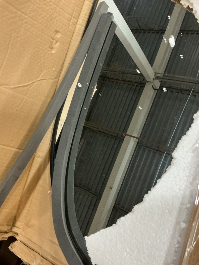 Condition photo showing Good Condition for 57" x 20" arched full length mirror - wall mounted/floor mirror aluminum alloy frame full body mirrors for bathroom living room bedroom and entryway,black black 57"l x 20"w