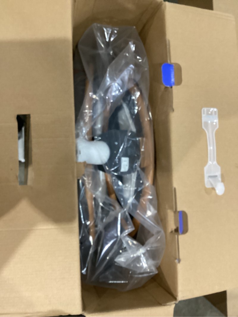 Condition photo showing New/Like New for LAREX Baby Swing to Toddler Electric Infant Swing Portable for Newborn Boy Girl, 5 Sway Speeds with Remote Control, 12 Preset Melodies and Bluetooth, 0-6 Months Max 20 Lbs(Dark Wood Grain)