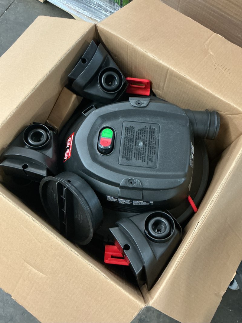 Condition photo showing As Is for shop-vac 14-gallon 6 hp corded wet/dry shop vacuum with accessories included