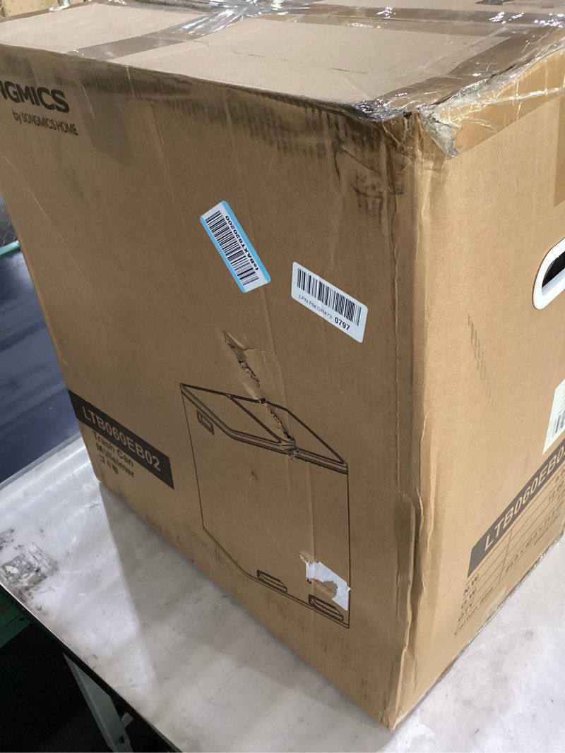 Condition photo showing Good Condition for songmics trash can, 2 x 8 gallon (2 x 30 l) garbage can for kitchen, with 15 trash bags, 2 compartments, plastic inner buckets and hinged lids, airtight, silver and black ultb60nl version 1 silver + black