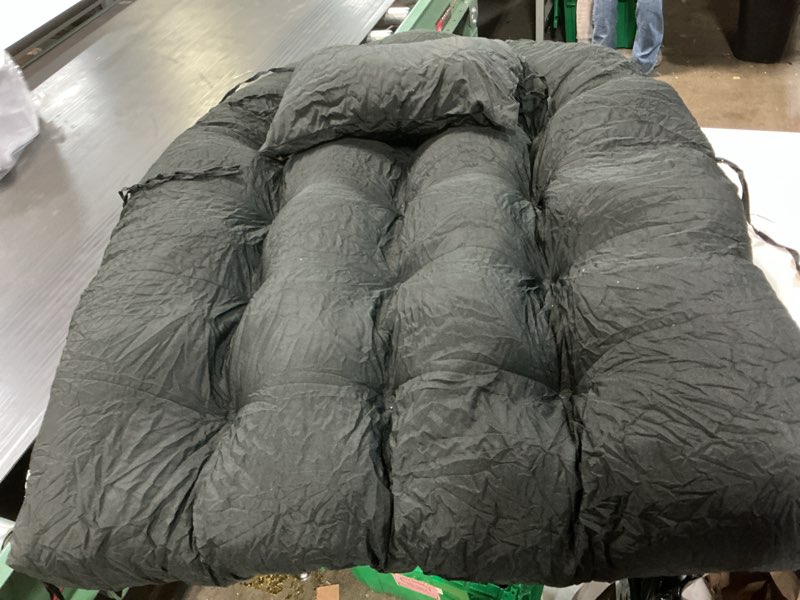 Condition photo showing Good Condition for egg chair cushion replacement, waterproof outdoor hanging egg chair cushion hammock swing chairs cushions pads, u-shaped thickened cushions for hanging eggs chairs, 47x33x7 inches (black)