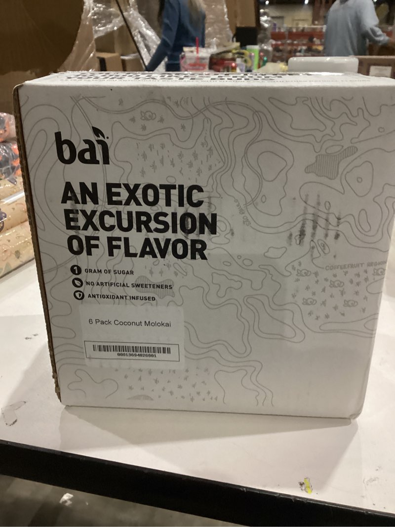 Condition photo showing New/Like New for Bai Antioxidant Infused Water Beverage, Molokai Coconut, with Vitamin C and No Artificial Sweeteners, 18 Fluid Ounce Bottle, 6 Pack Molokai Coconut 6 Pack