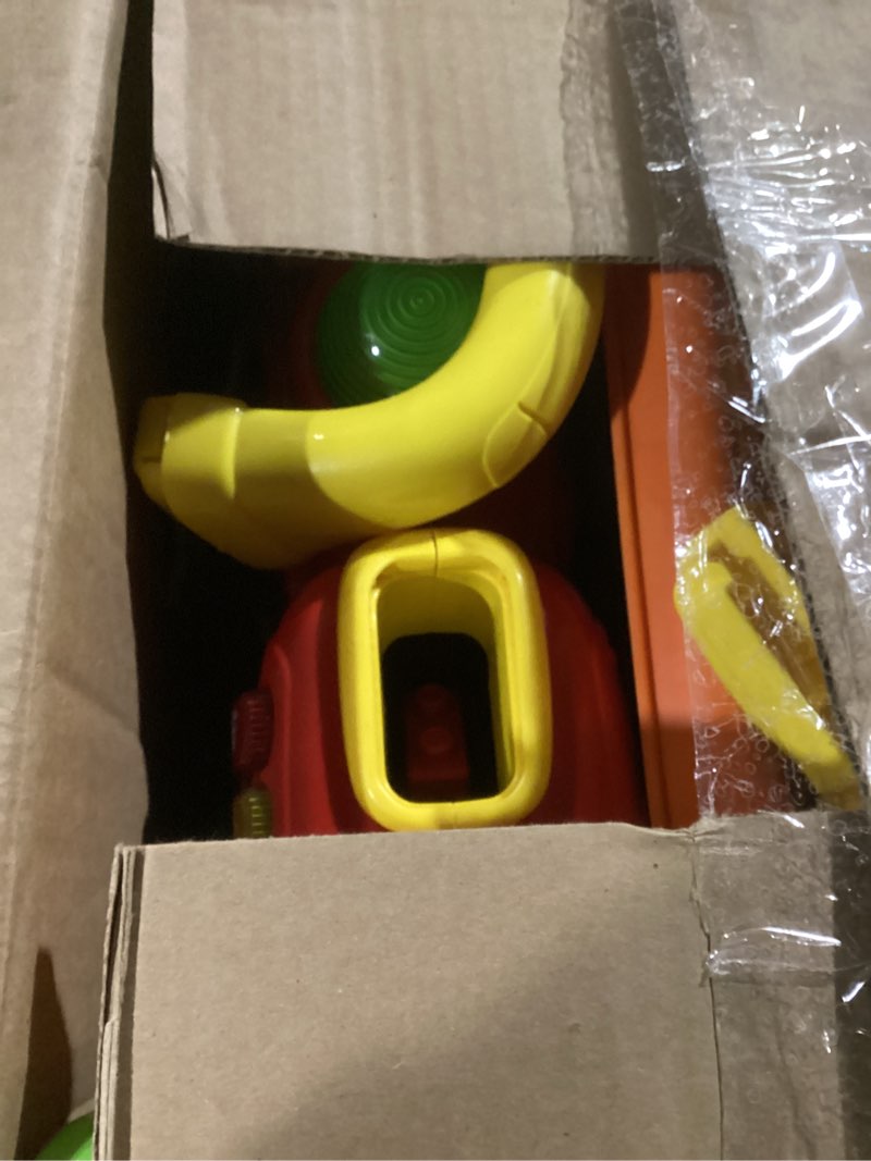 Condition photo showing As Is for vtech sit-to-stand ultimate alphabet train, blue train blue standard packaging