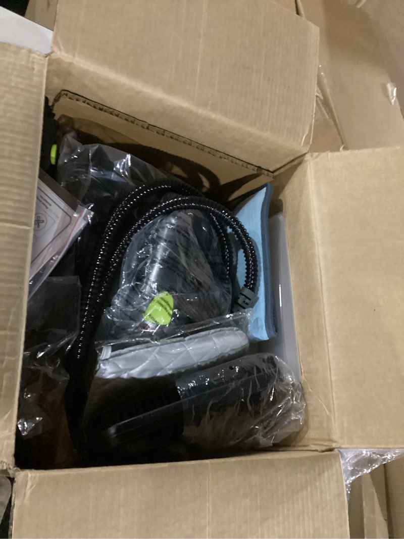 Condition photo showing Good Condition for heavy-duty steam cleaner - 1500w multipurpose handheld floor steamer with 22 accessories 16ft cord for home, car detailing, tile, grout, carpet, wallpaper, upholstery, window, deep cleaning