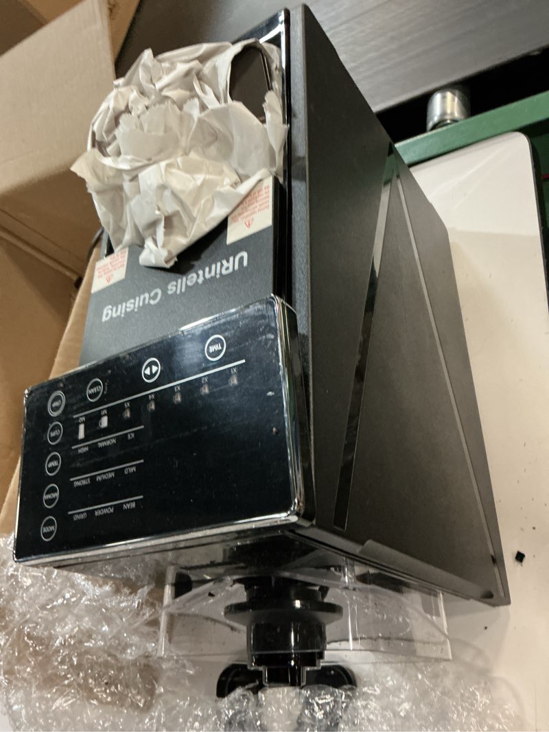 Condition photo showing As Is for Coffee Maker with Grinder, Programmable Hot and Cold Coffee Maker with 22 oz Glass Carafe, Fully Automatic Coffee Machine with Timer, Removable Filter, Black Americano Coffee Machine