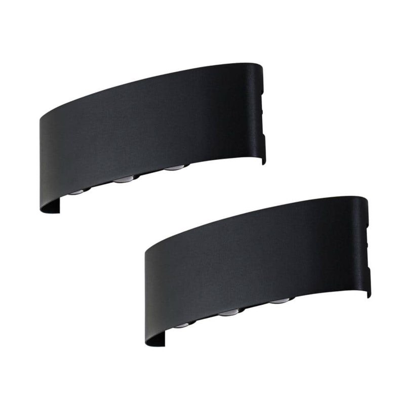 C Cattleya Black LED Outdoor Wall Light(2-Pack)