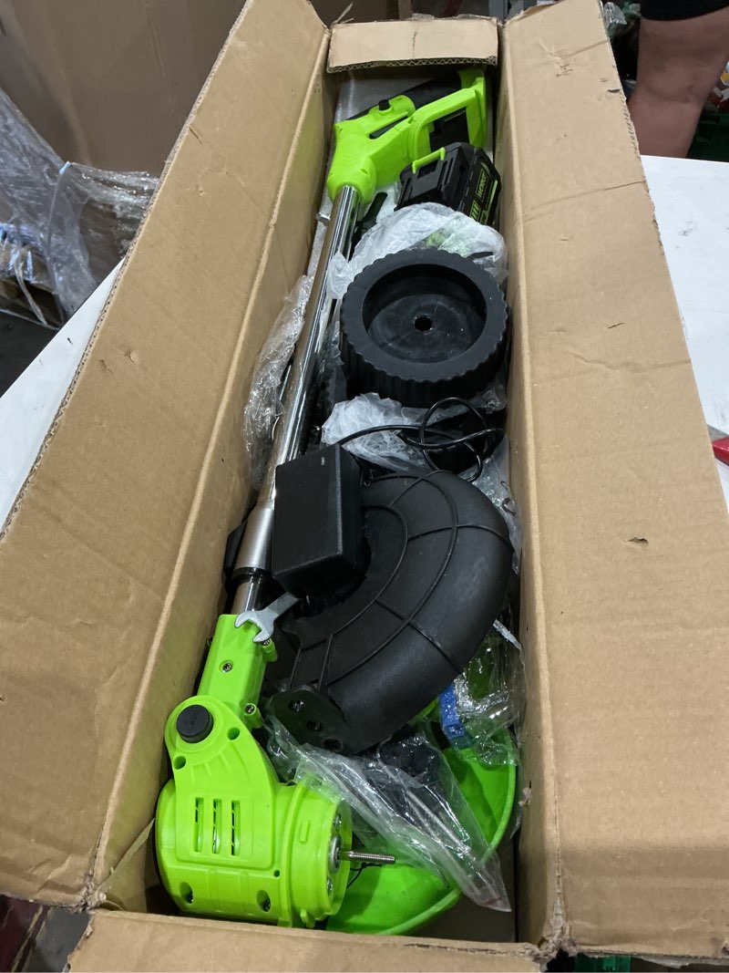 Condition photo showing Good Condition for workit 4-in-1 electric weed wacker: 20v 6 inch cordless weed eater with wheels - 2x4.0ah batteries & 4 blade types, lightweight stringless brush cutter for small yard & garden care