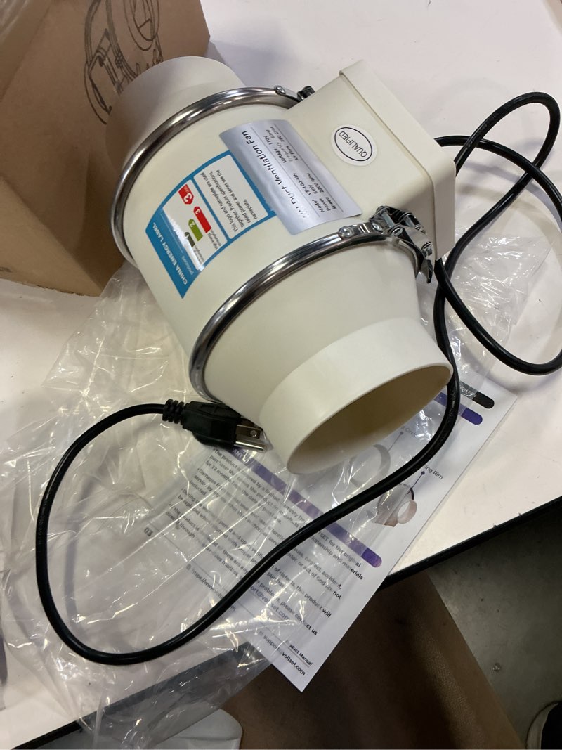 Condition photo showing Good Condition for voltset 4 inch duct fan, inline ventilation exhaust fan, 280 cfm duct intake high efficiency air fan for vent bathroom, kitchen, grow tent, hydroponics, 3d printer 4" basic