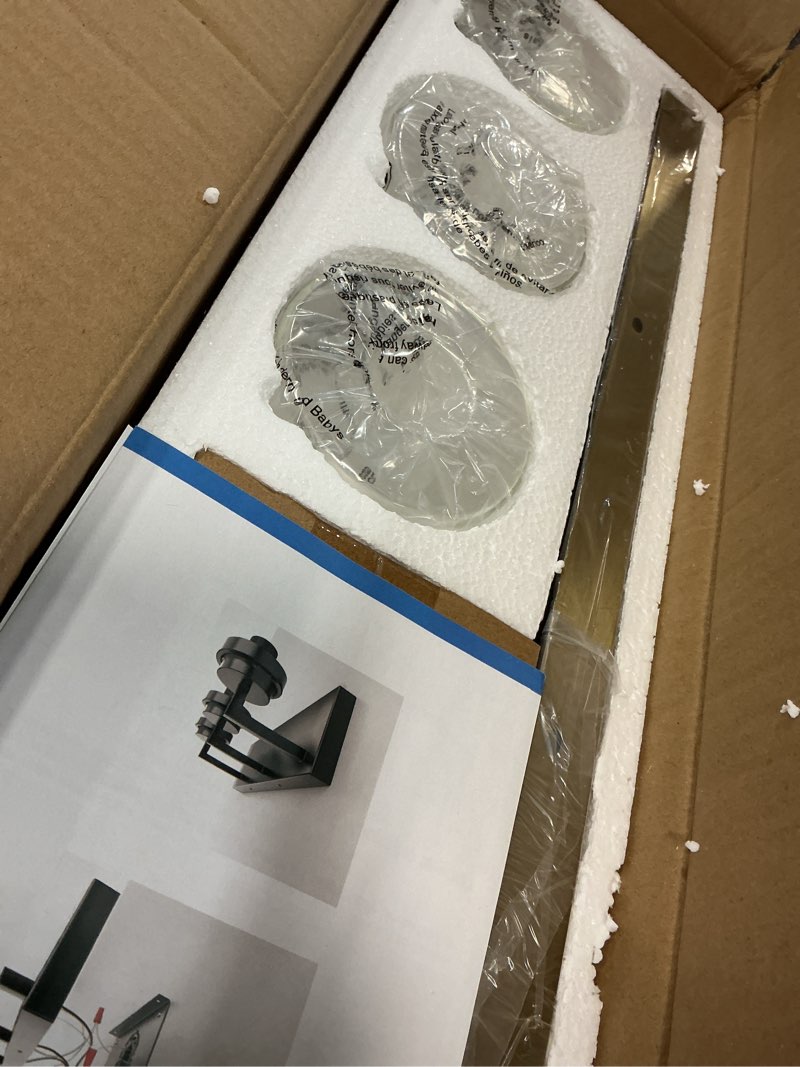 Condition photo showing Good Condition for espird bathroom lighting fixtures, 3-light bathroom vanity lights over mirror, brass vanity light with glass shade, modern vanity lighting fixtures for bedroom, hallway brass 3-light