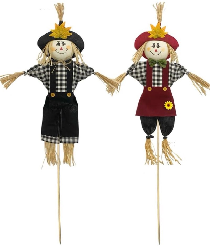 Large Size 43.5 Inch Mr Mrs Scarecrow Gift for Halloween 