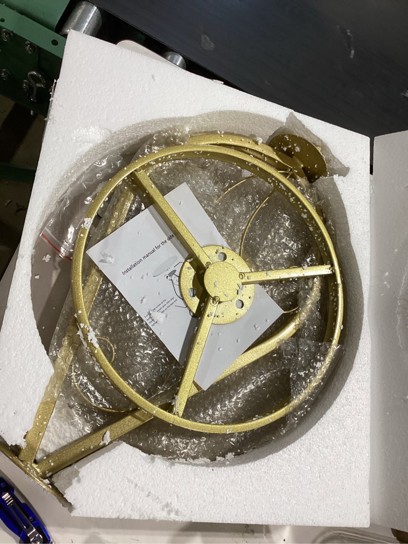 Condition photo showing Good Condition for boho round side table living room, natural marble desktop end tables with boho minimalist metal floral base, modern decor bedside nightstand coffee table for living room bedroom sofa balcony white & gold one size