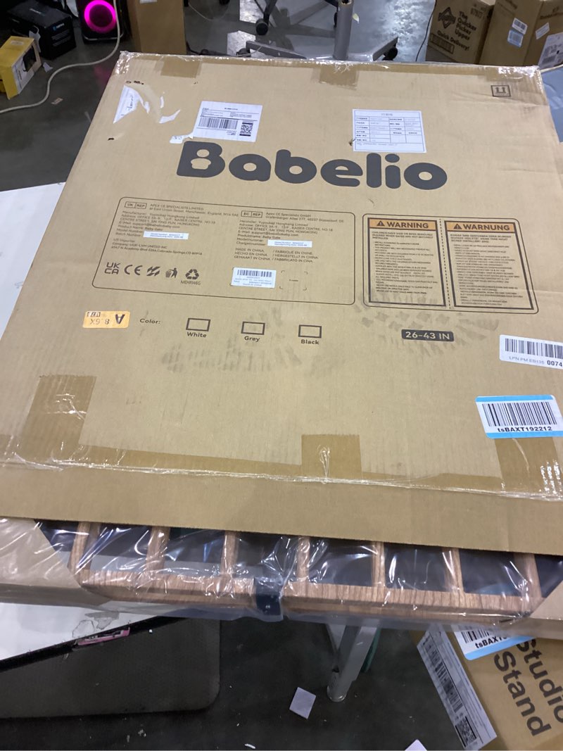 Condition photo showing New/Like New for Babelio Baby Gate for Stairs & Doorways, 26-43" W 28" H No Bottom Bar| Easy Installation| One-Handed Operation| Auto-Close| Hardware Mount (Drill Needed) Safety Dog/Pet Gate (Brown Wood Pattern) Brown Wood Pattern - B17 26-43" W, 28" H