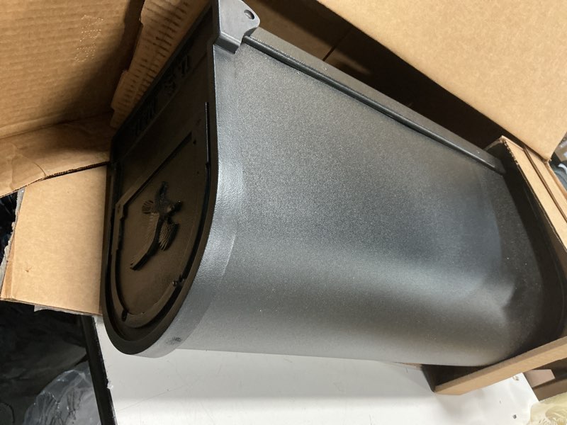 Condition photo showing As Is for ARCHITECTURAL MAILBOXES Gibraltar Mailboxes Arlington Large Capacity Galvanized Steel Textured Black, Post-Mount Mailbox, AR15B000