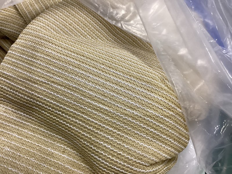 Condition photo showing Good Condition for outdoor sun shade cloth, 8’ x 12’, pergola, deck, and backyard patio sunshade with uv protection, heat resistant hdpe material, reinforced grommets (8x12 ft, wheat) 8x12 ft 1-wheat