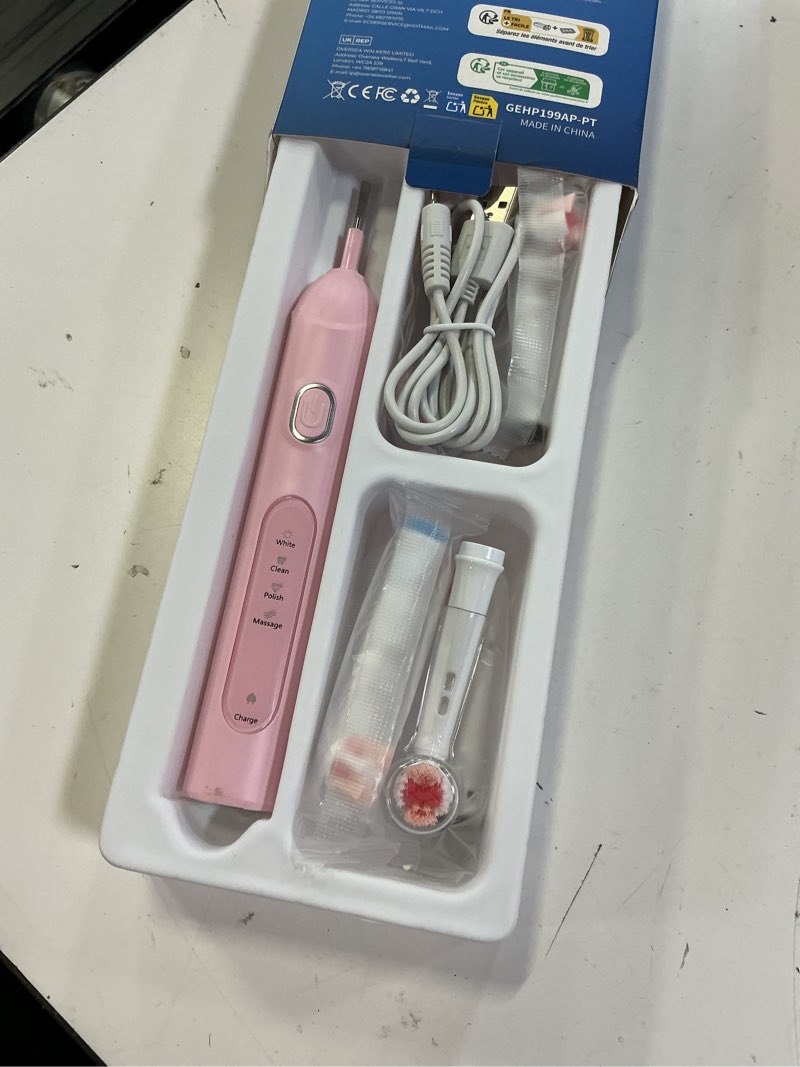 Condition photo showing Good Condition for teetheory rotating electric toothbrush for adults with 8 brush heads (2 types), 4 modes deep clean electric toothbrush with rechargeable power and 2 min smart timer (2- cherryblompink, p1) 2- cherryblompink 1 count (pack of 1)