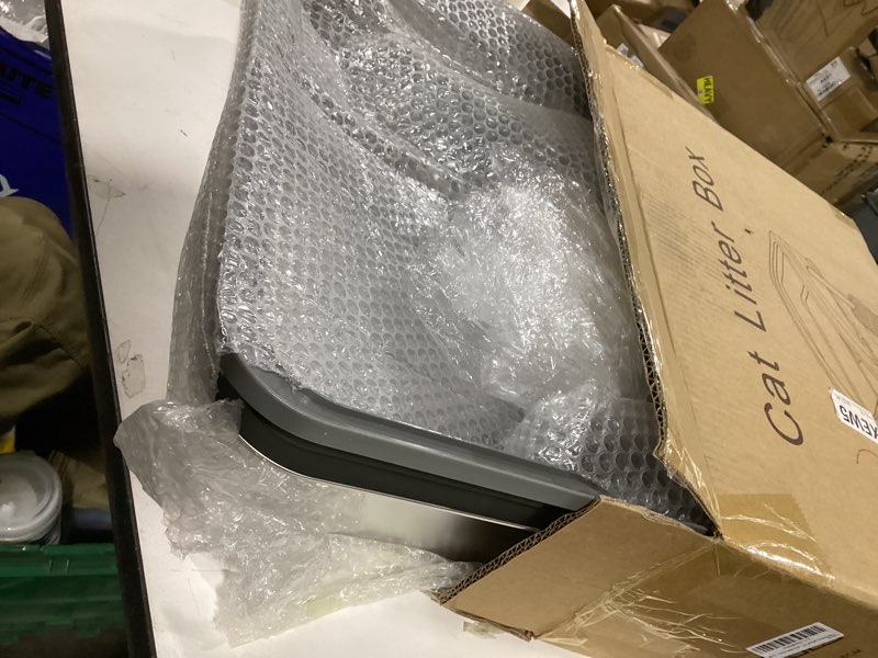 Condition photo showing New/Like New for Extra large dark grey stainless steal car litter box 