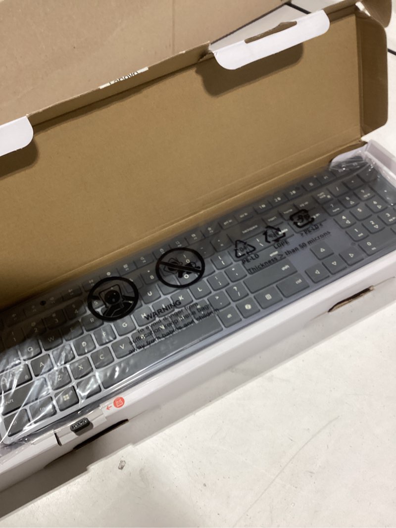 Condition photo showing New/Like New for Lenovo 700 Modern Wireless Keyboard, 2.4 GHz Dongle & Dual Bluetooth Connection, AES-128 Encryption, 36 Month Battery Life, Luna Grey