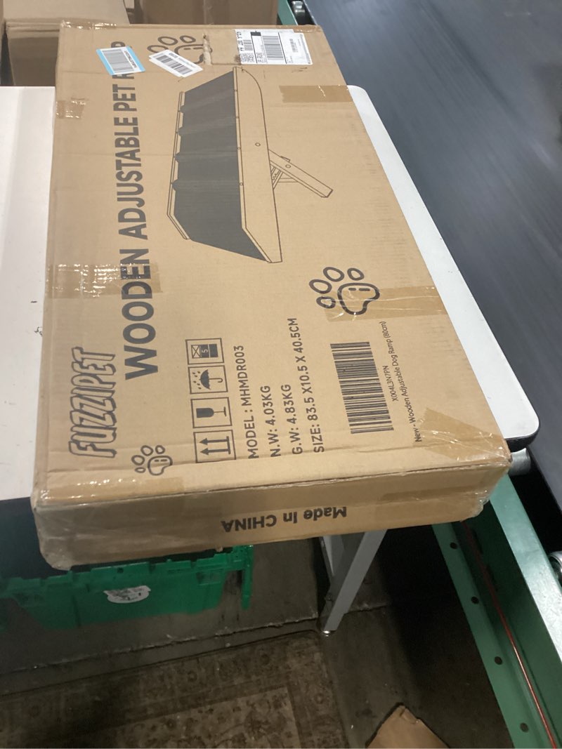 Condition photo showing New/Like New for small dog ramp for bed couch, pet ramp for small old dogs cats with 5 adjustable heights from 7.09" to 12.60", portable non-slip dog ramp for high bed, couch, hold up to 100 lbs 31.5 inch