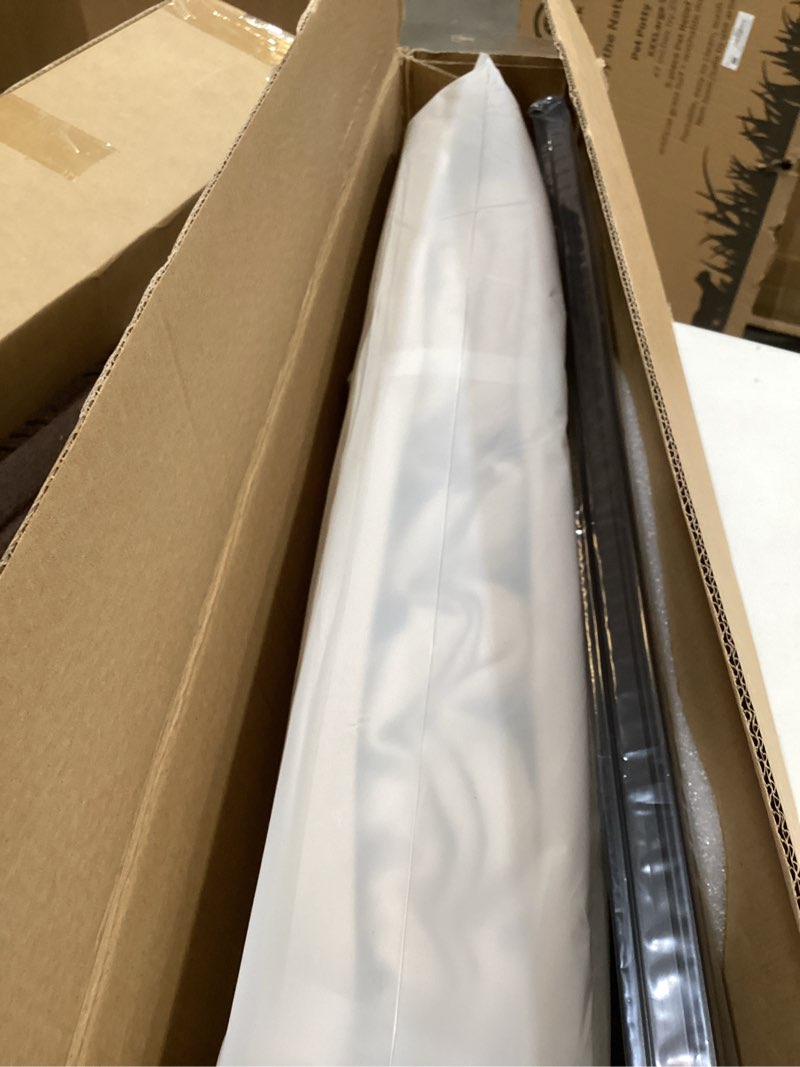 Condition photo showing Good Condition for room divider blackout curtains flexible sliding tracks sets ceiling mounted rod window curtain privacy separation for bedroom living rooms,1 panel khaki drape and black track set-w216xh108 in khaki 216"w x 108"l (pack of 1)