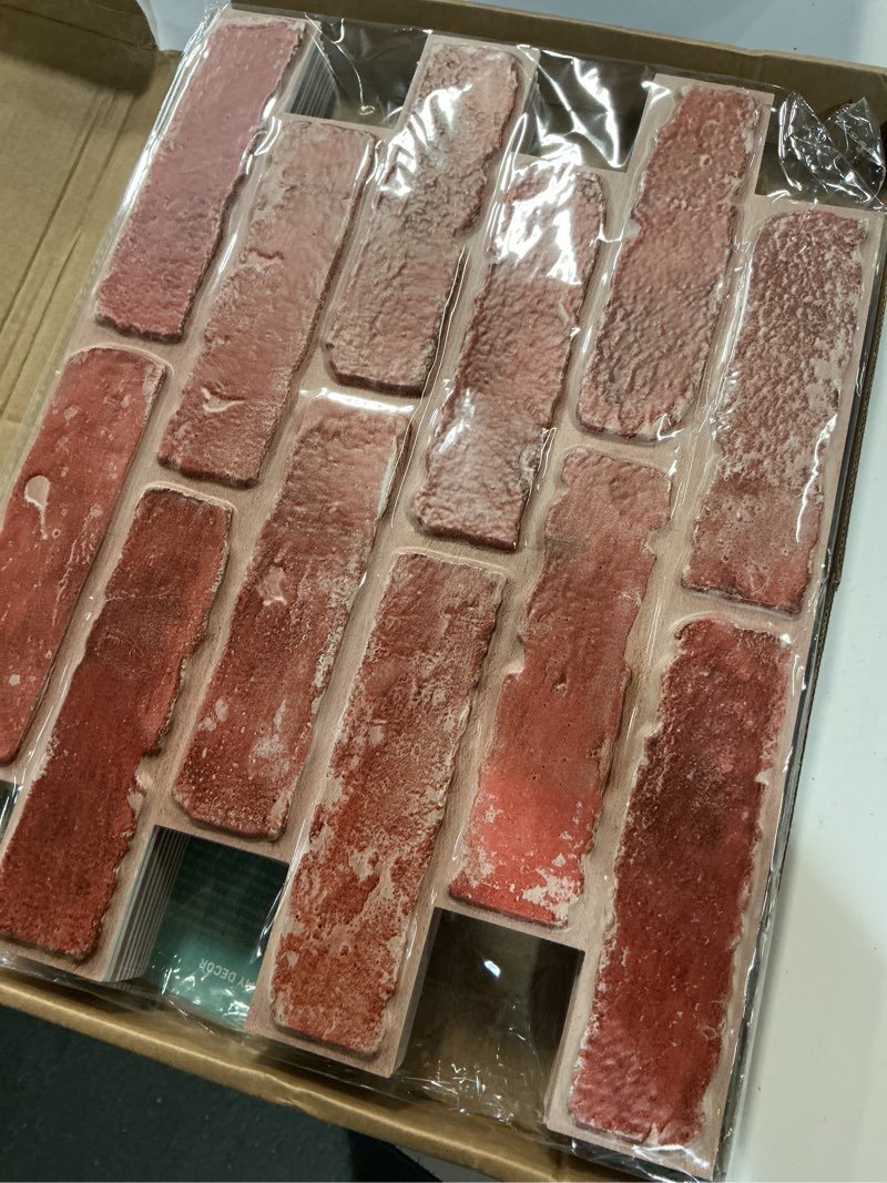Condition photo showing Good Condition for commomy 3d peel and stick brick,ultralight thin pvc faux brick wall panels,10 pcs 15.74"x11.8" fake brick tiles for quick intall interior kitchen,bedroom,living room,rv,not real brick,not heavy tiles ?faux brick-l