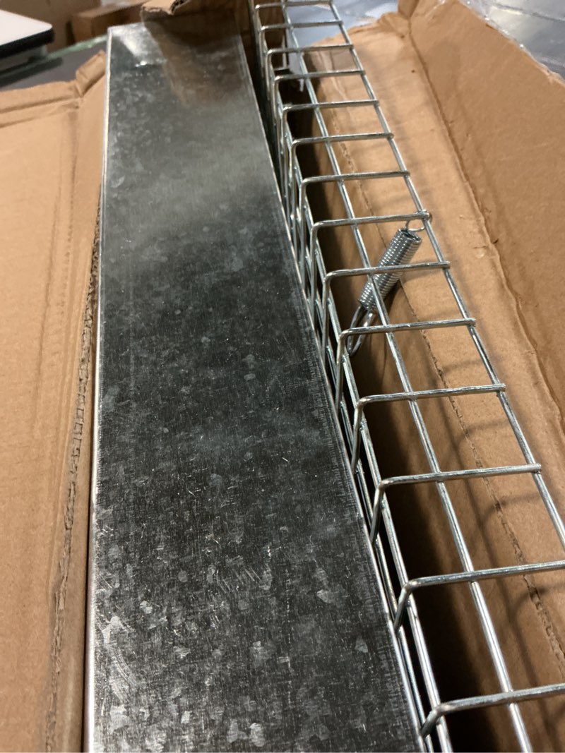 Condition photo showing As Is for doublefill folding one hole rabbit transport cage, 18 x 10 x 14 in portable rabbit carrier with tray and handles for travel temporary housing indoor outdoor small animal enclosure
