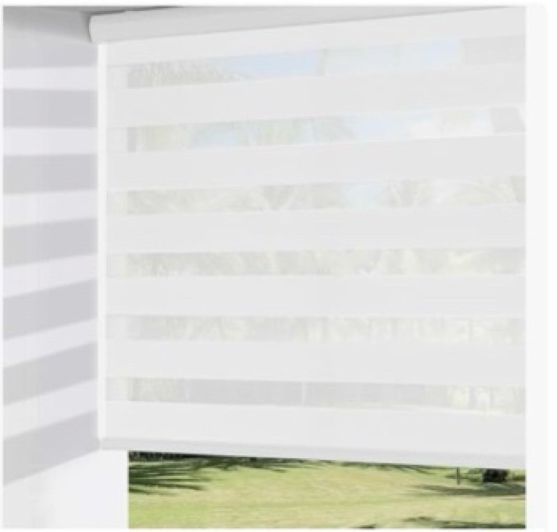 ChrisDowa Cordless Zebra Blinds for Windows, Dual Layer Free-Stop Light Filtering Window Roller Shad