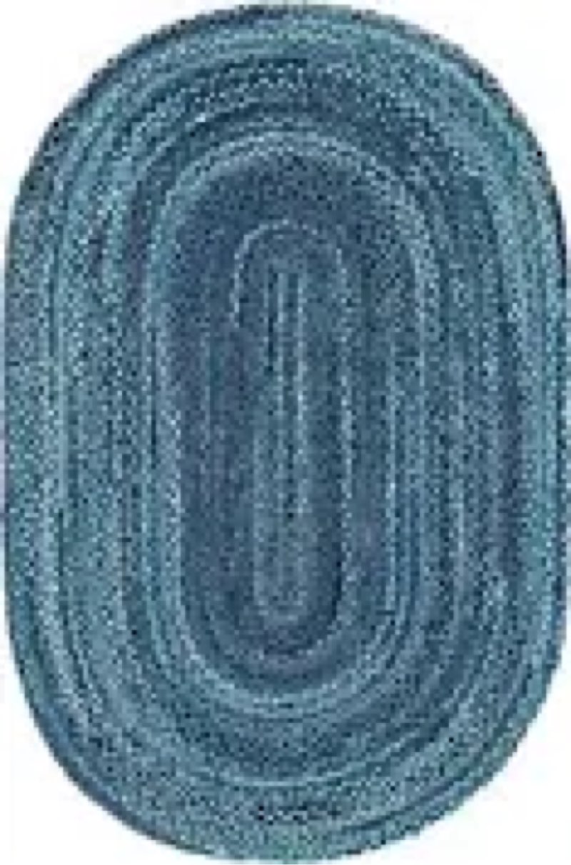 DECOMALL Azure Oval Rugs Braided, Indoor Outdoor Carpet for Dinning Room Living Room Backyard, 6’x9’