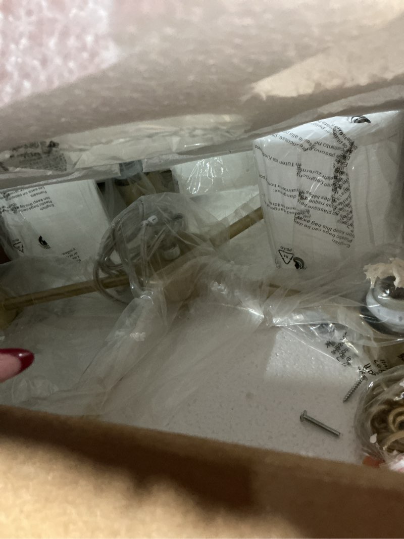 Condition photo showing Good Condition for WUZUPS 5-Light Bathroom Wall Light Fixture Over Mirror Clear Glass Shade Morden Vanity Scones Light for Bedroom Living Room, E26 Base, Gold Gold, Glass Shade