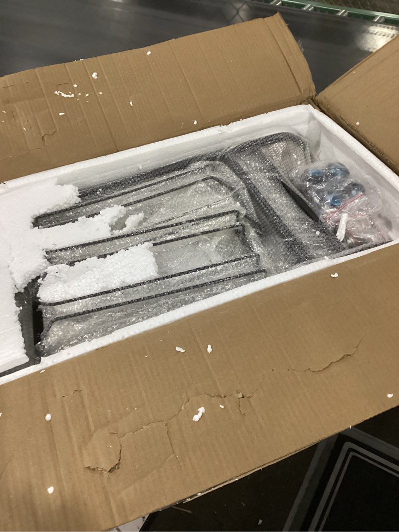 Condition photo showing New/Like New for Alihdrna Large Bar Cart, Home Bar Serving Cart, Modern Bar Cart with 2-Tier, Mobile Kitchen Shelf with Wine Rack and Glass Holder, Black Bar Carts for The Home, Dining Room, Living Room 2 Tier Black-31.5"W