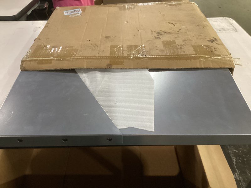 Condition photo showing As Is for 18"x24" stainless steel microwave shelf, 200 lb heavy duty metal wall mount floating shelving,commercial microwave rack for kitchen, restaurant, bar, home, hotel and office