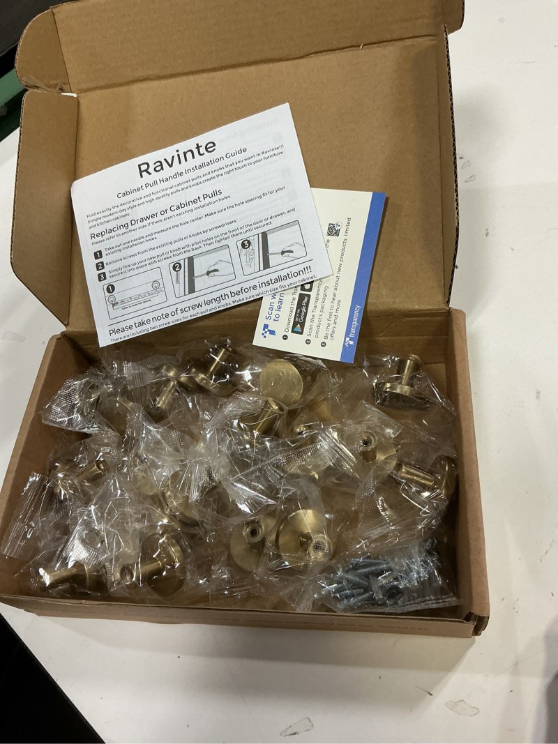 Condition photo showing New/Like New for ravinte 20 pack solid single hole kitchen round cabinet knobs champagne bronze pulls drawer knobs kitchen cabinet hardware handles 20 champagne bronze
