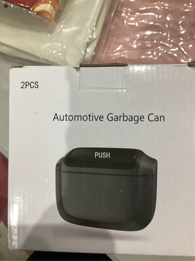 Condition photo showing New/Like New for AUCELI 2PCS Car Trash Can with Lid, Mini Automotive Built-in Storage Organizer Garbage Bag, Leakproof Vehicle Trash Bin with 4 Trash Bag, Universal for Home Office Kitchen Bedroom?Black/2PCS? 2PCS Black