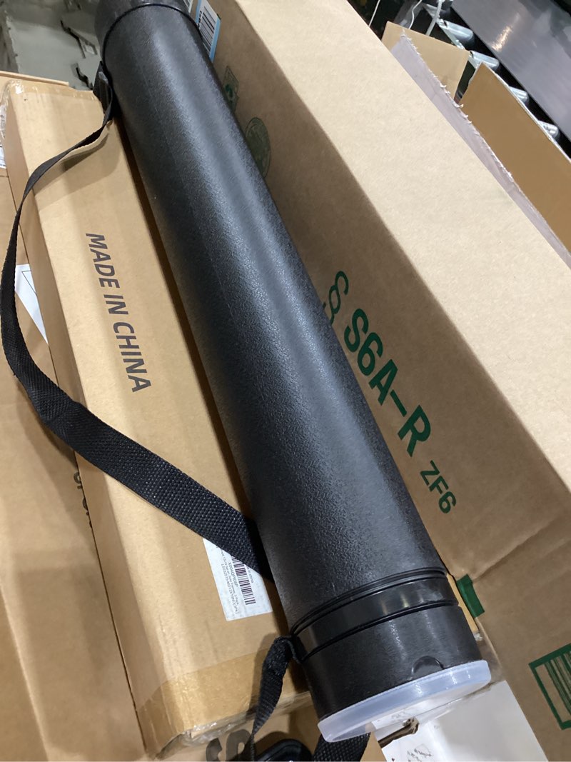 Condition photo showing As Is for jjring black poster tube, 25" to 40" extendable poster storage holder tube with carrying strap, poster carrying case for blueprints, scrolls, maps and architect papers black 1 pack