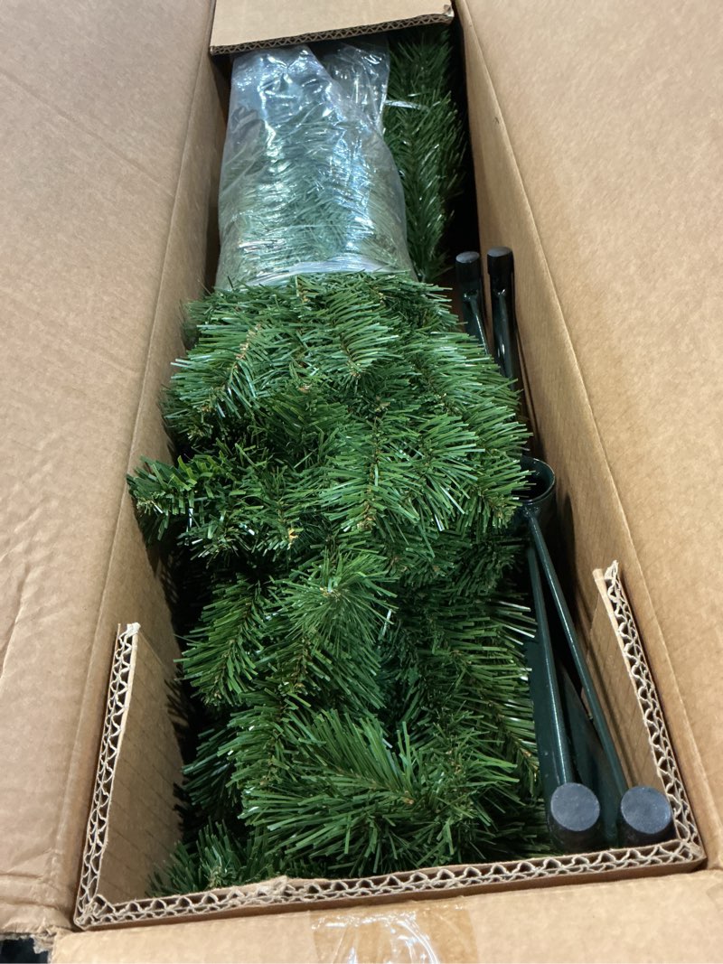 Condition photo showing New/Like New for National Tree Company 4 ft Unlit North Valley Spruce Mini Artificial Christmas Tree, 307 Tips, Includes Stand, Green