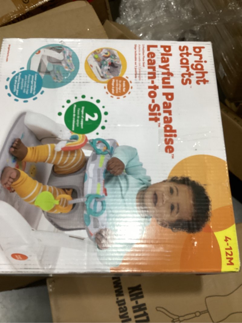 Condition photo showing Good Condition for bright starts learn-to-sit baby floor seat, 2-positions grow with infant, portable baby chair, includes sensory toys, unisex, 4-12 months, playful paradise multicolored