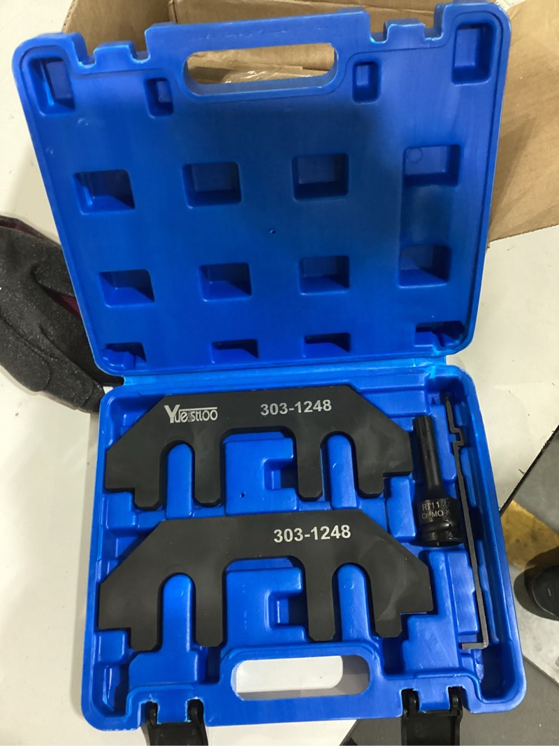 Condition photo showing Good Condition for camshaft holding tool kit with tension tool, timing alignment holder tool compatible with ford 3.5l & 3.7l 4v engines, 3.5 ecoboost, replace 303-1248 303-1530 rt11, with case and gloves