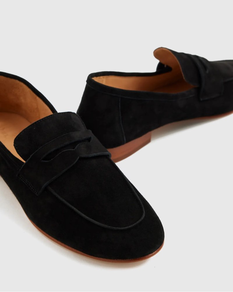 italian suede penny loafer size 10 black 