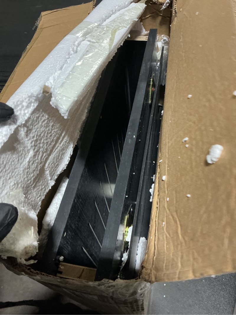 Condition photo showing As Is for Royxen Reptile Tank,Bearded Dragon Tank with Leg Stand, Tempered Glass Reptile Enclosure, Lizard Tank for Chameleon,Snake,Lizard Habitat (Black, 80 Gallons,48x20x20 Inch) Black 80 Gallons,48x20x20 Inch