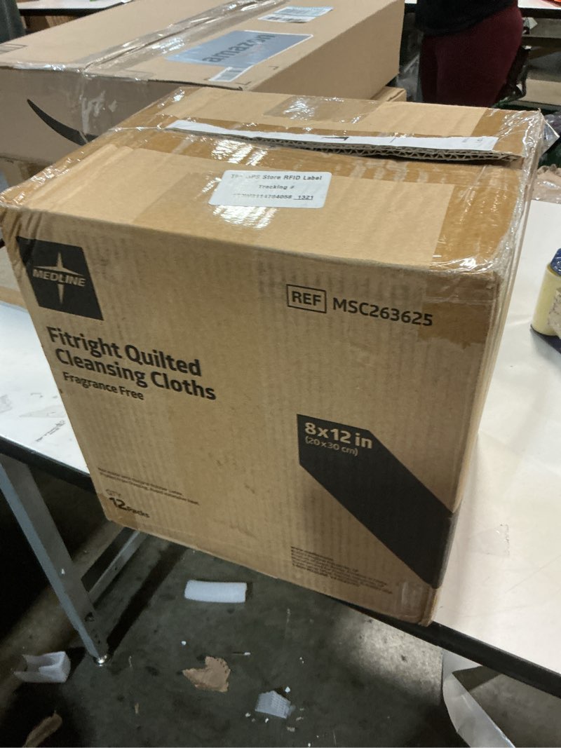 Condition photo showing New/Like New for FitRight Aloe Quilted Heavyweight Personal Cleansing Cloth Wipes, Unscented, 576 Count, 8 x 12 inch Adult Large Incontinence Wipes Pack of 576