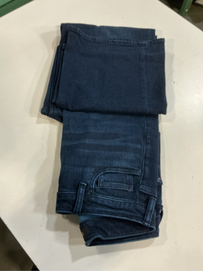 Condition photo showing As Is for quince bella stretch wide leg jeans, 28, deep sea blue