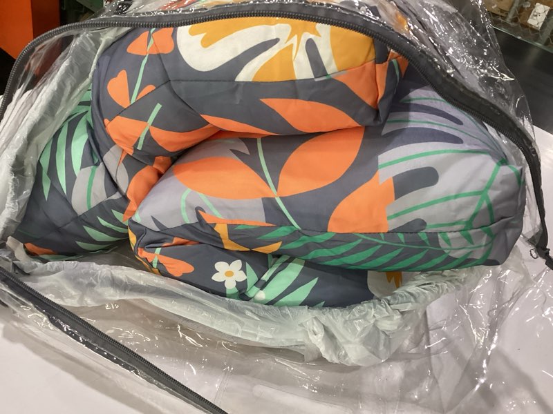 Condition photo showing As Is for 18 x 18 outdoor seat cushions waterproof patio seat pad large floral rocking chair cushion with ties for indoor outdoor orange grey, set of 2