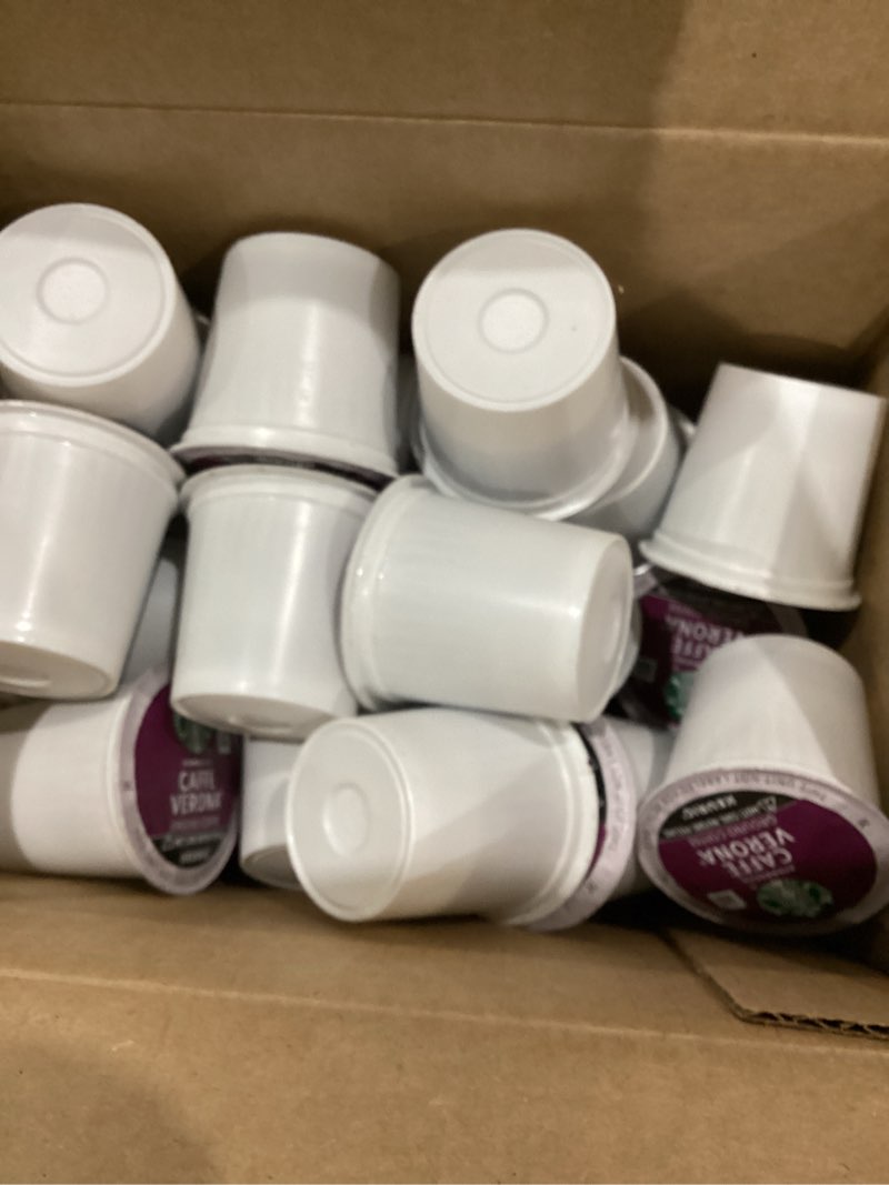 Condition photo showing As Is for Starbucks K-Cup Coffee Pods, Dark Roast Hot or Iced Coffee, Caffè Verona, 40 Keurig Pods Caffè Verona 40 Count (Pack of 1)